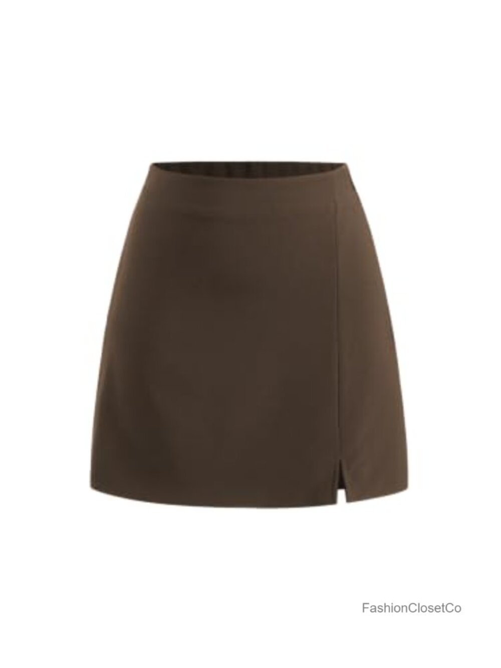 High Waist Zip Up Slit Mini Skirt A-Line Party